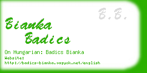 bianka badics business card